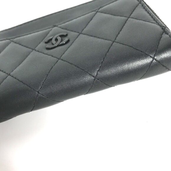 CHANEL Black Leather Logo Wallet - Picture 4 of 14